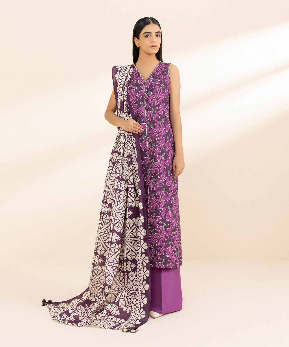 2 Piece - Printed Light Khaddar Suit