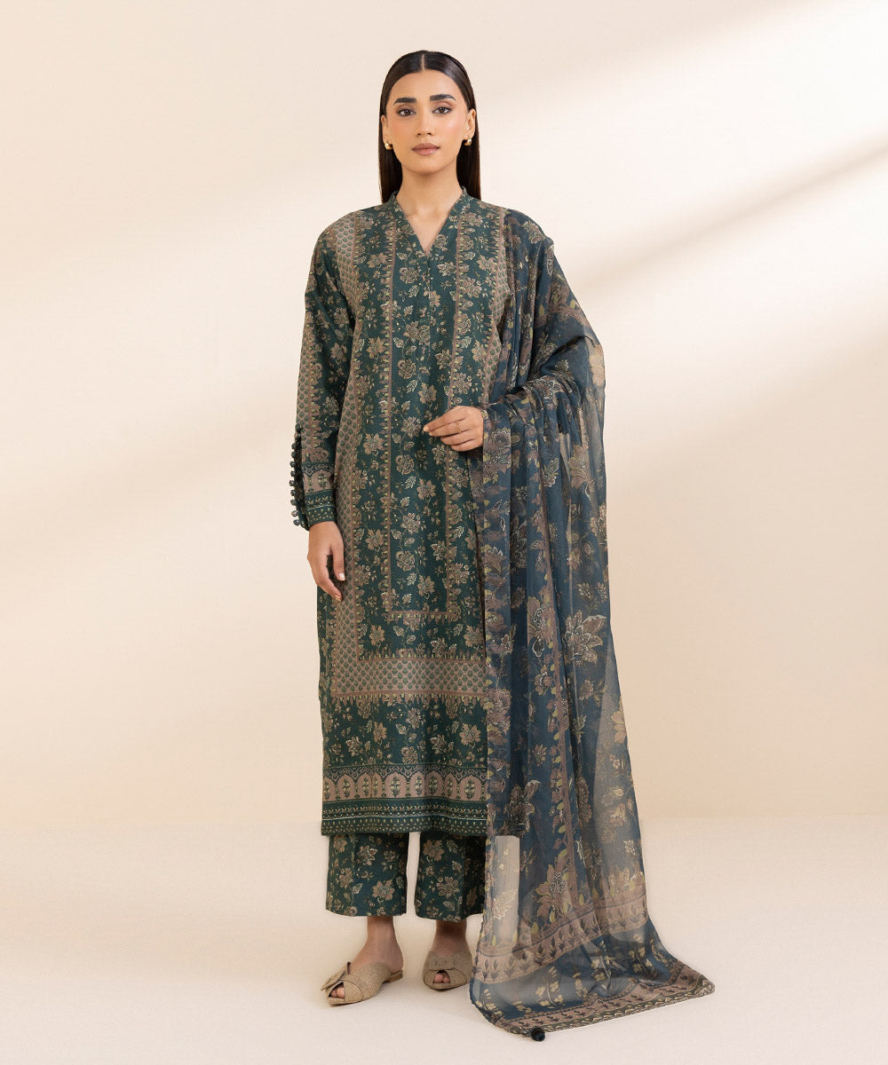 Women's Unstitched Light Khaddar Shirt and Dupatta