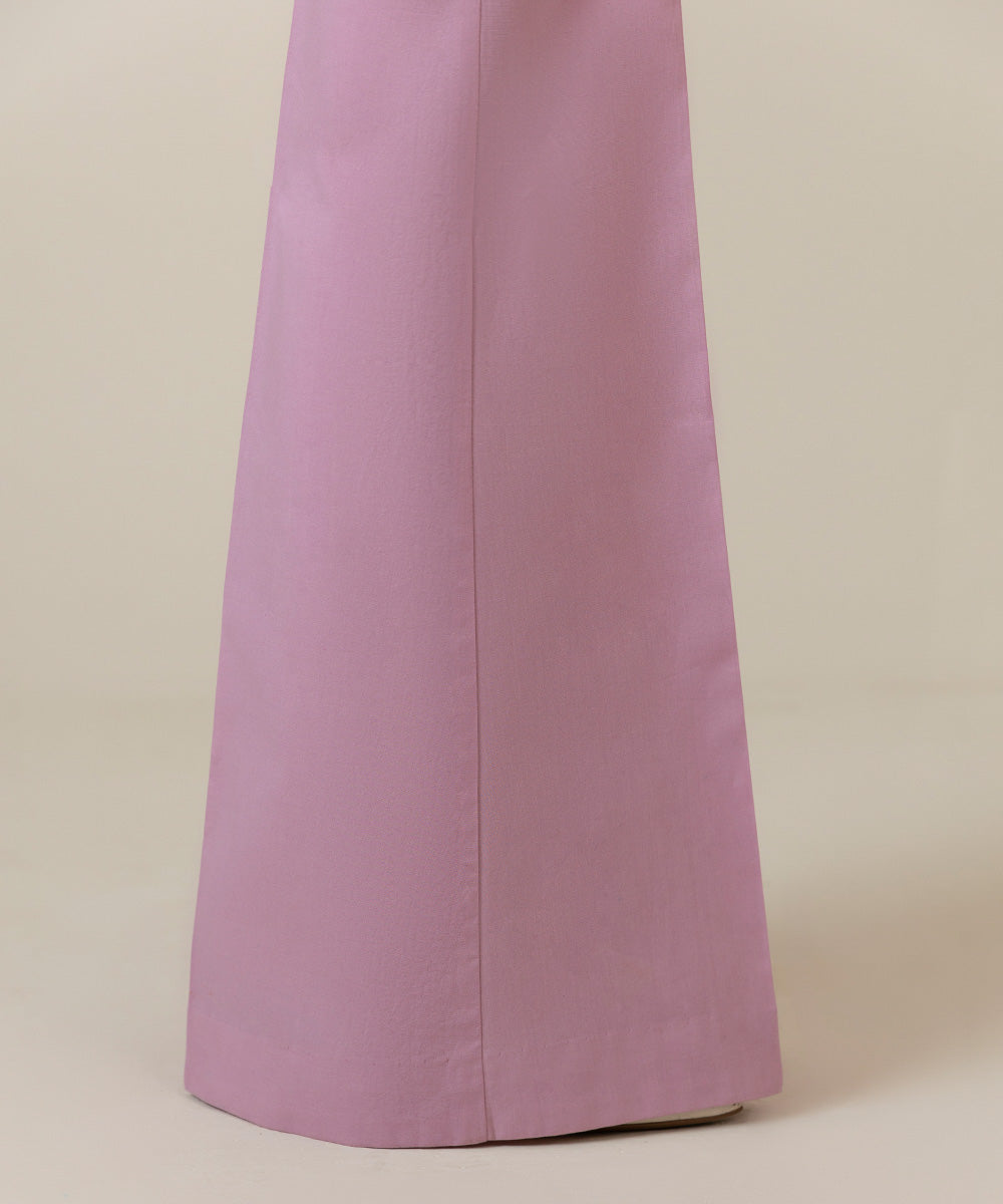 Women's Intermix Unstitched Cambric Purple Trousers
