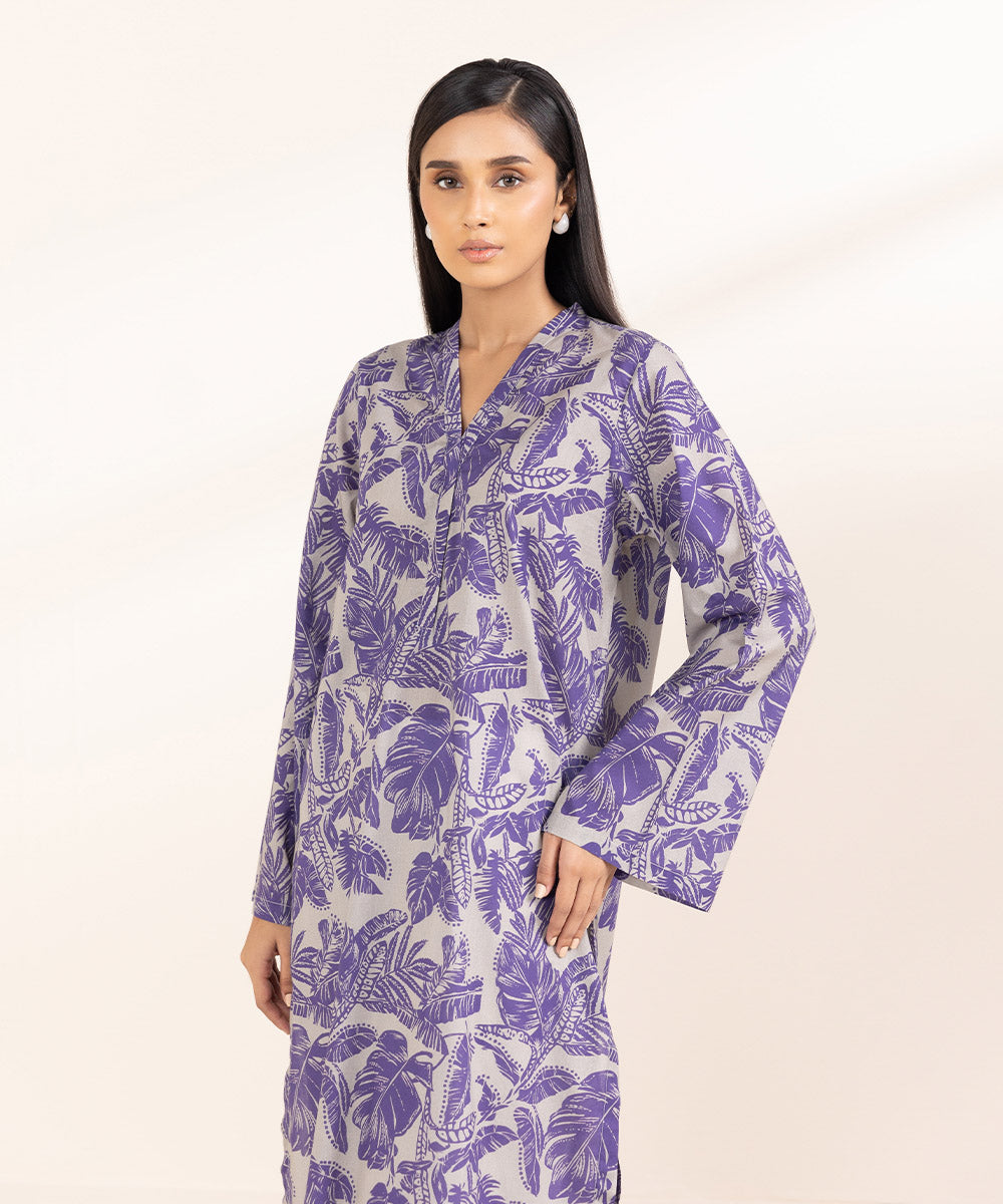 Women's Pret Lawn Printed Purple A-Line Shirt