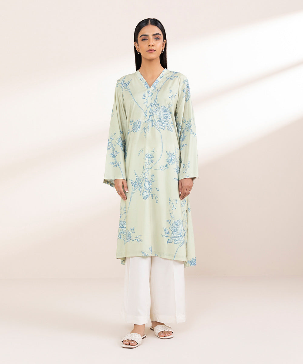 Women's Pret Cotton Viscose Multi Printed Straight Shirt