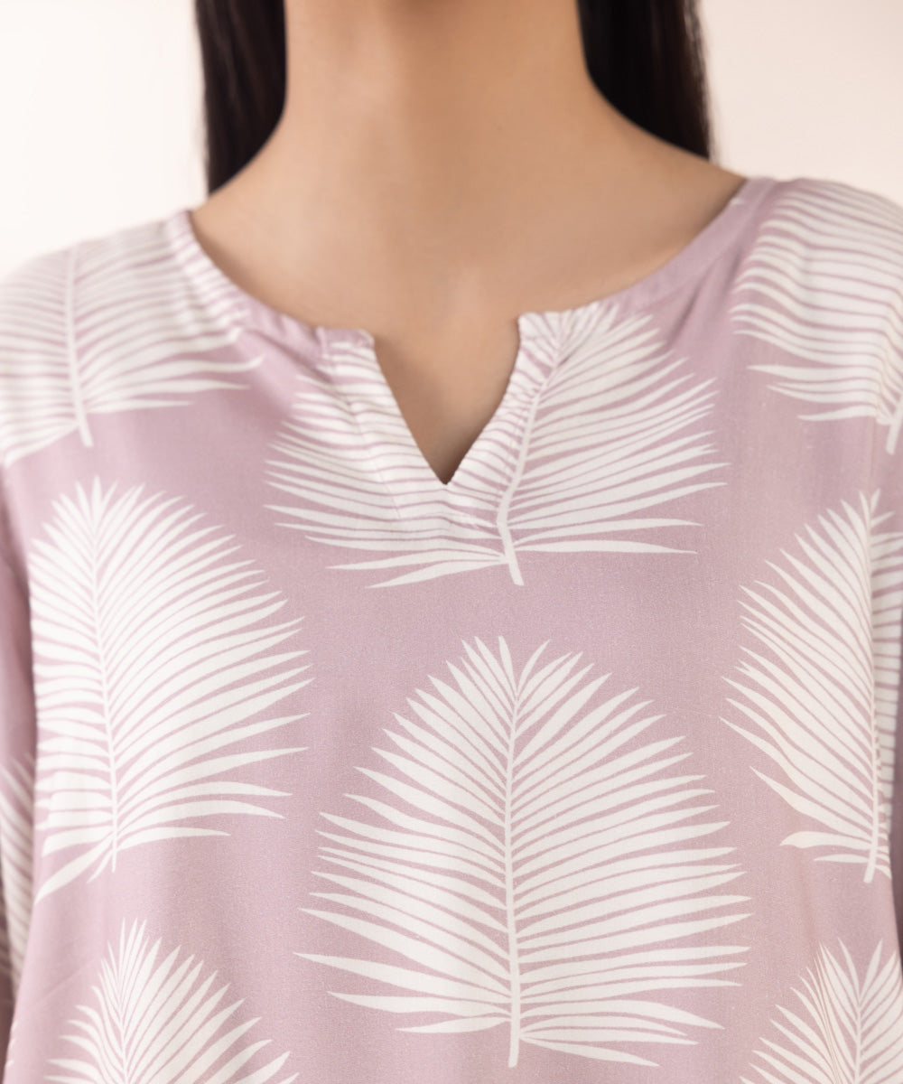 Women's Pret Linen Pink Printed Straight Shirt