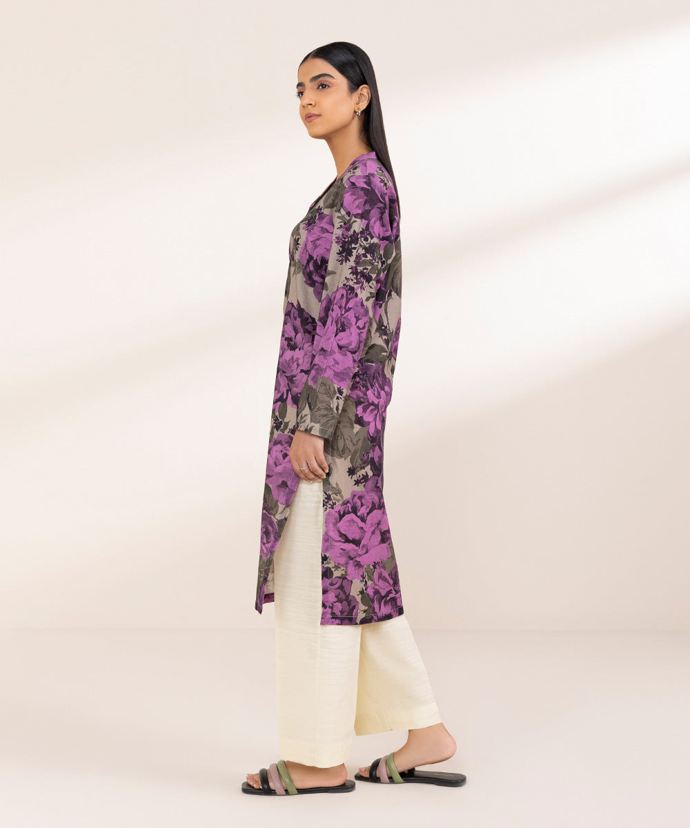 Women's Pret Khaddar Multi Printed A-Line Shirt