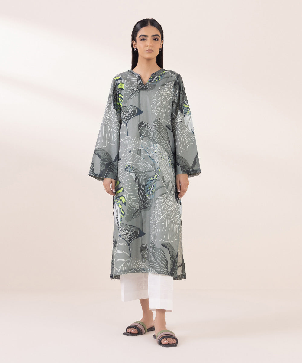 Women's Pret Lawn Grey Printed A-Line Shirt