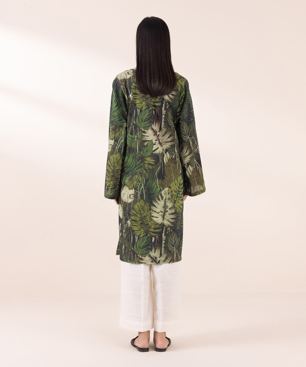 Women's Pret Lawn Green Printed Boxy Shirt