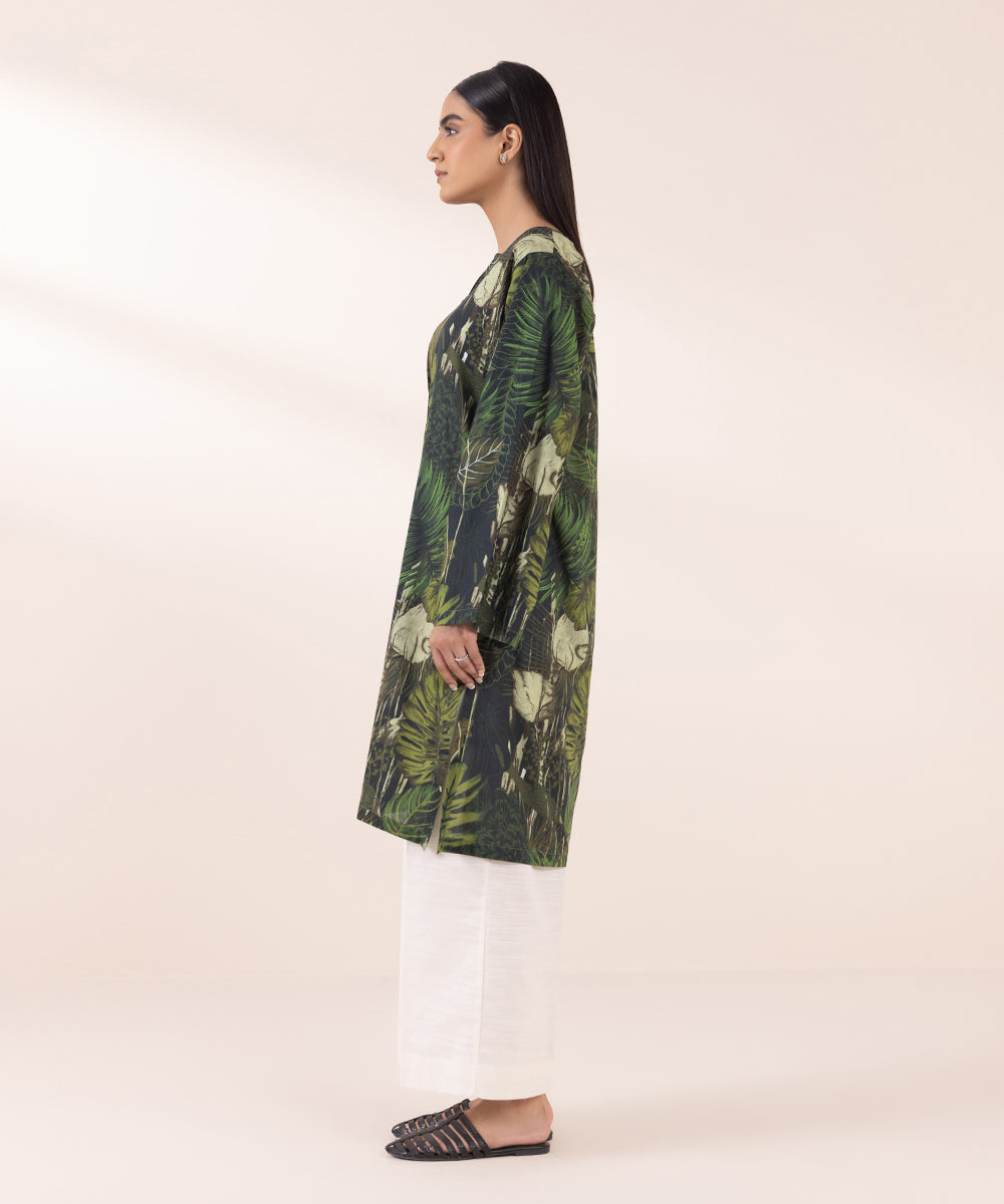 Women's Pret Lawn Green Printed Boxy Shirt