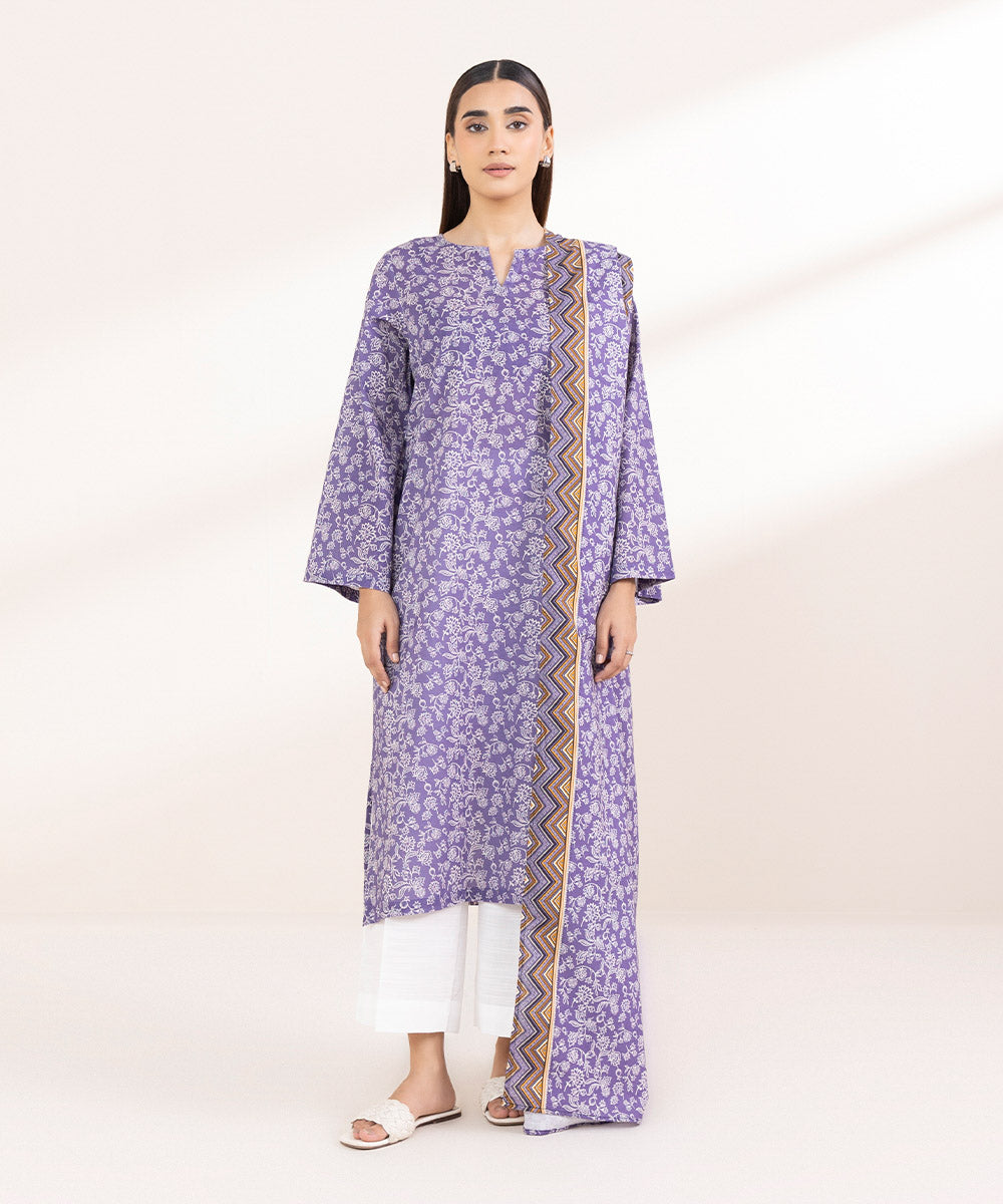 Women's Pret Khaddar Printed Iris Straight Shirt