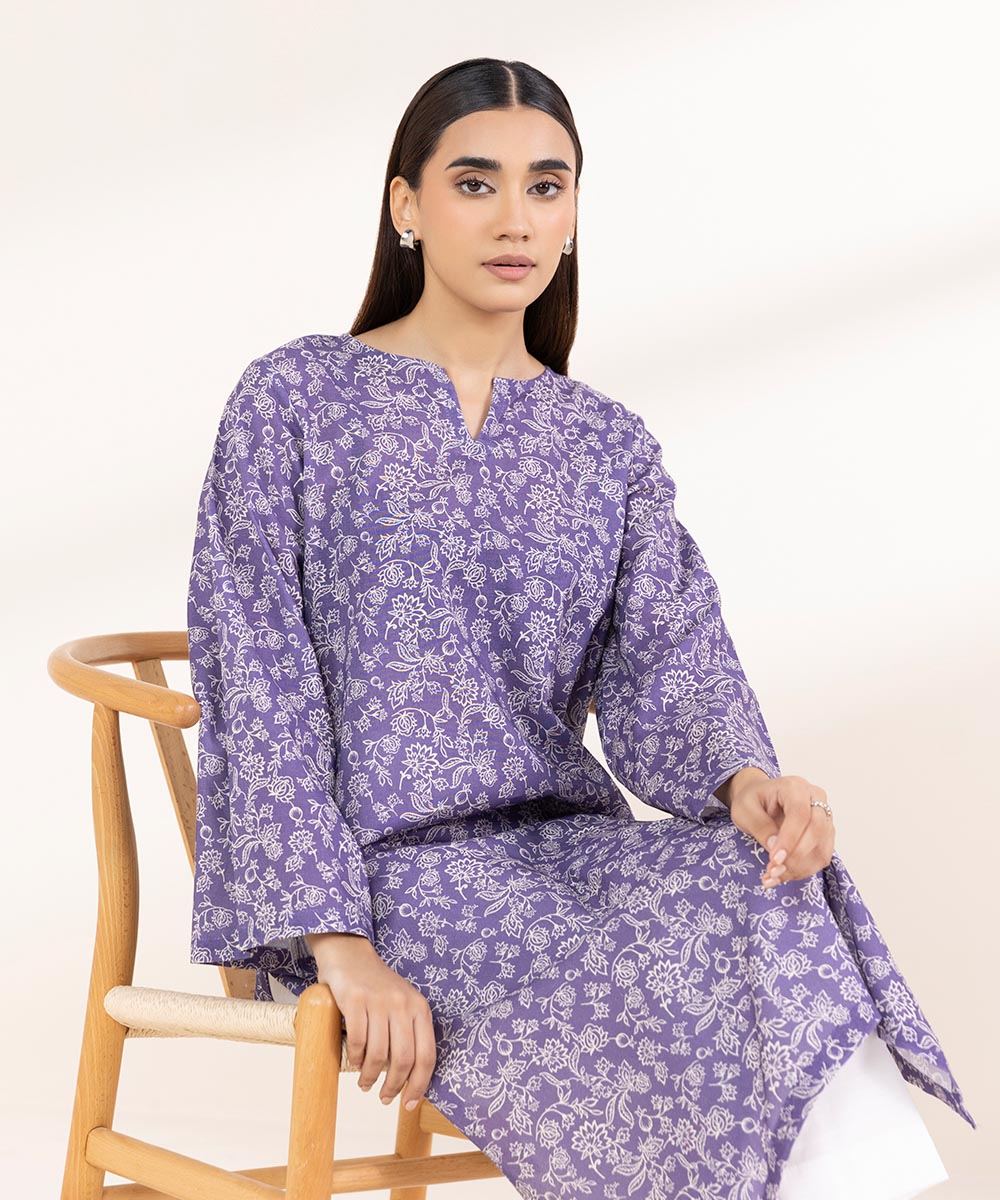 Women's Pret Khaddar Printed Iris Straight Shirt