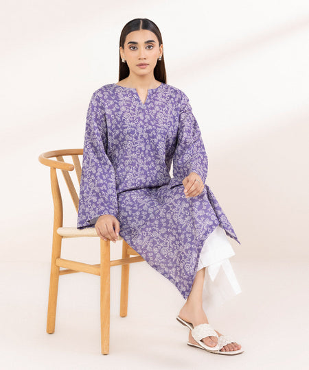 Women's Pret Khaddar Printed Iris Straight Shirt