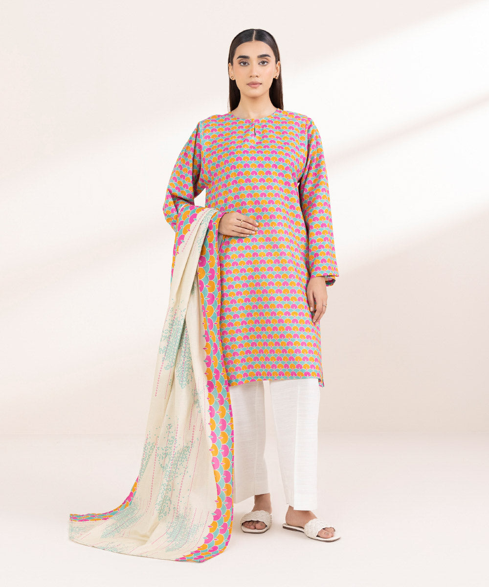 Women's Pret Khaddar Printed Multi Boxy Shirt