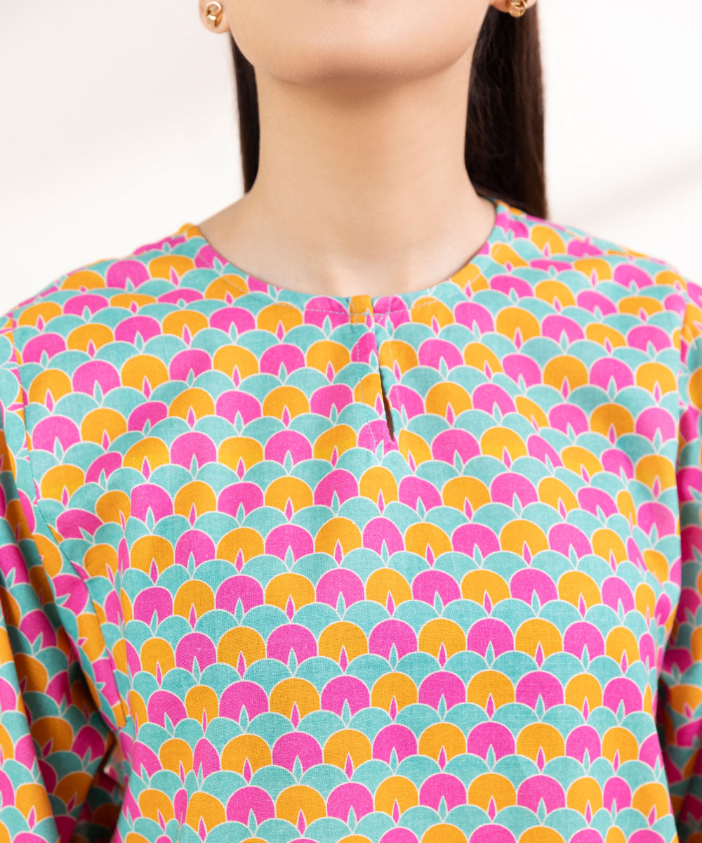 Women's Pret Khaddar Printed Multi Boxy Shirt