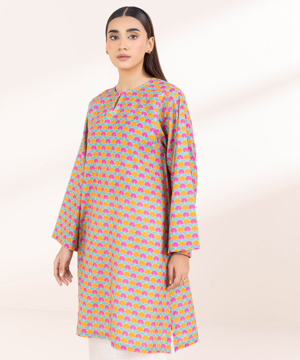 Women's Pret Khaddar Printed Multi Boxy Shirt