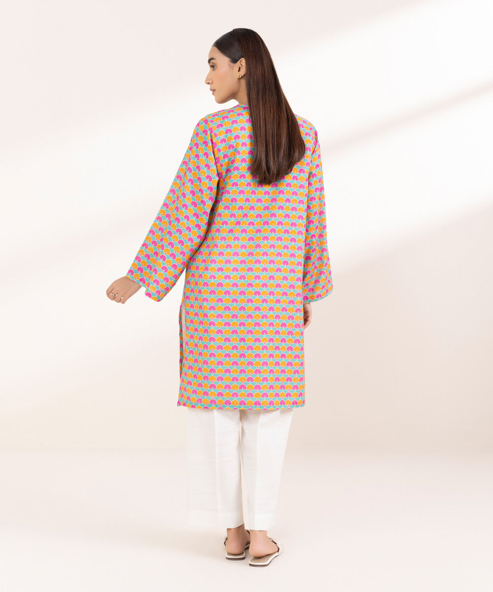 Women's Pret Khaddar Printed Multi Boxy Shirt