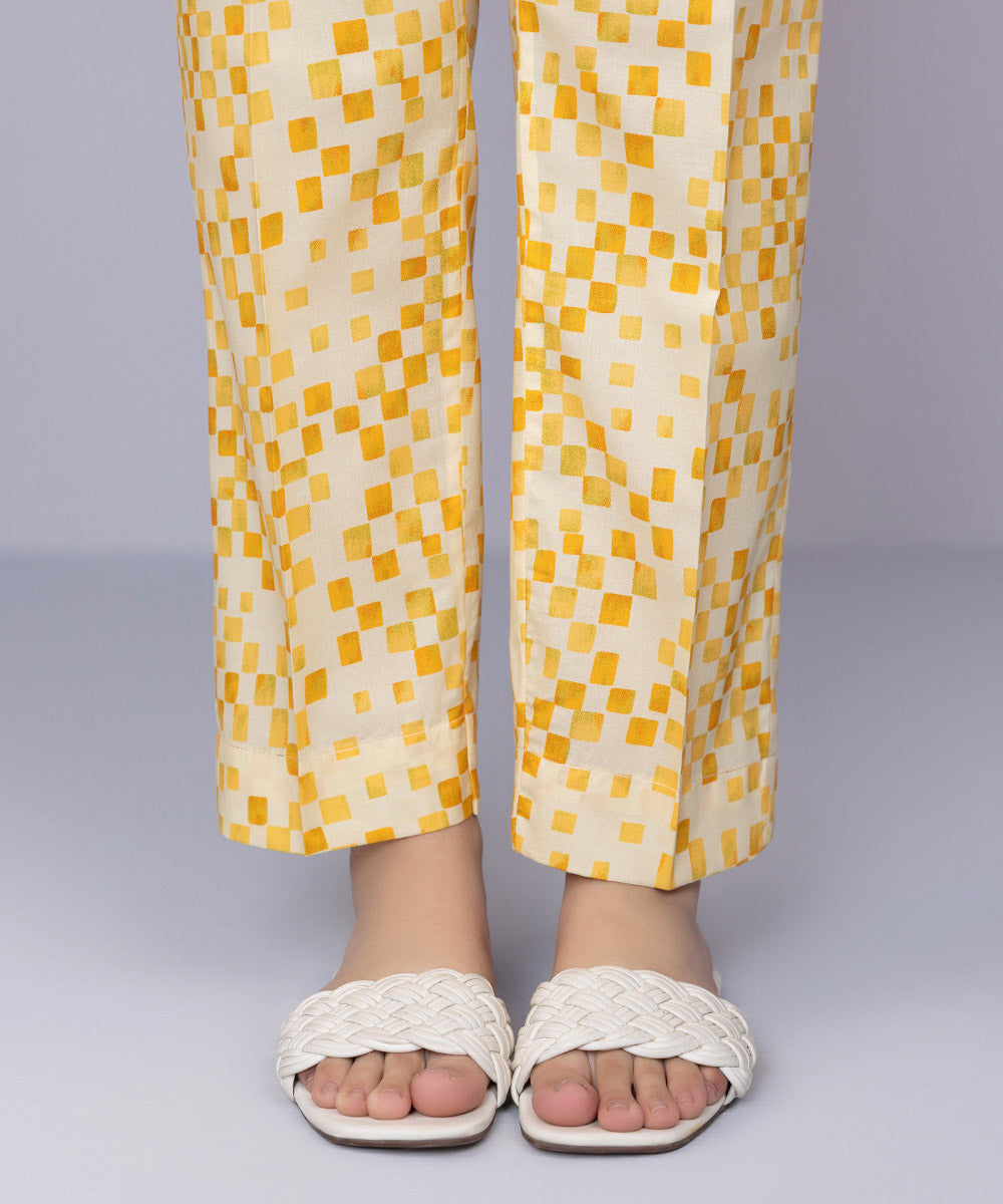 Women's Pret Cambric Yellow Cigarette Pants