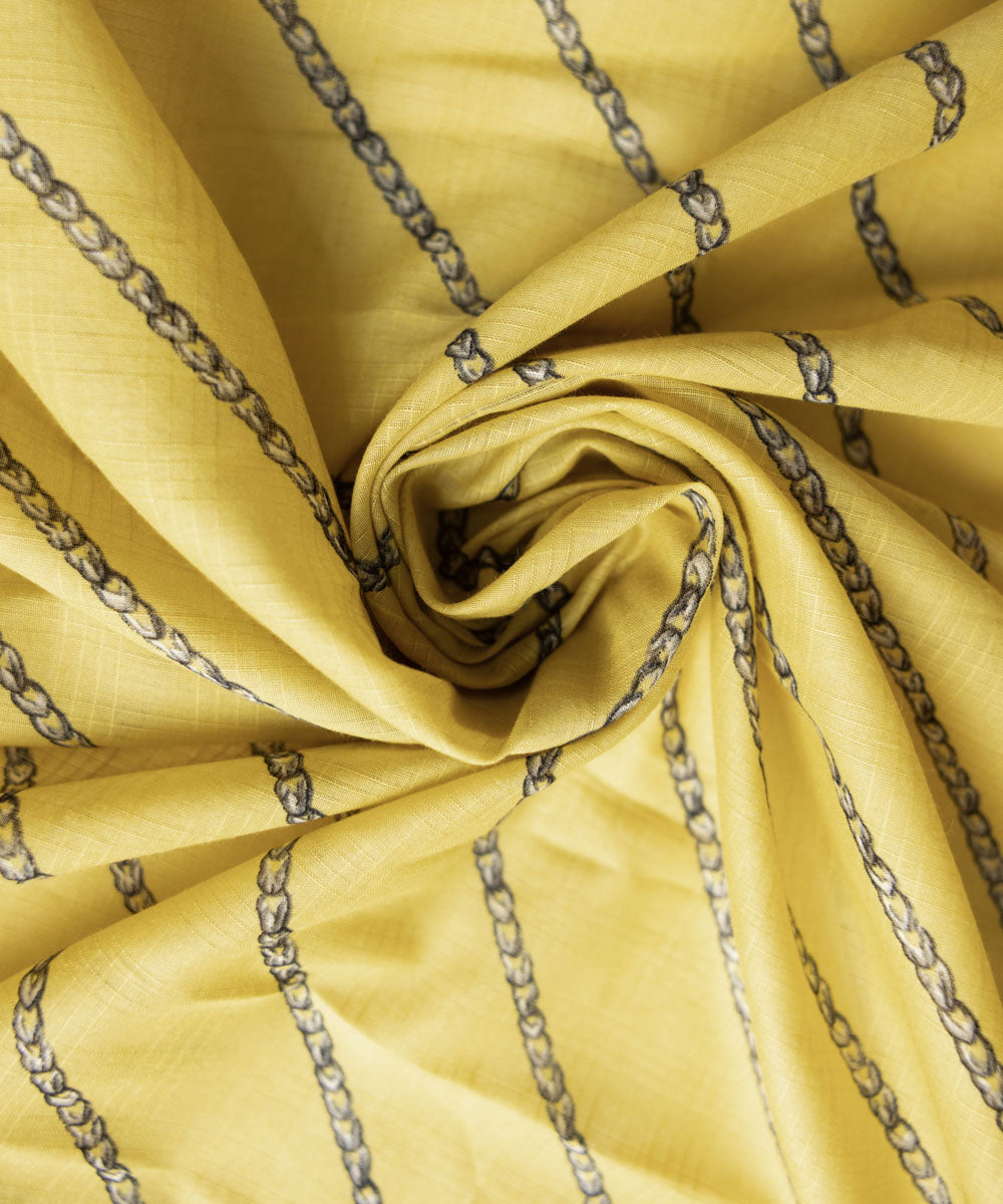 Textured Lawn Printed Yellow Dupatta