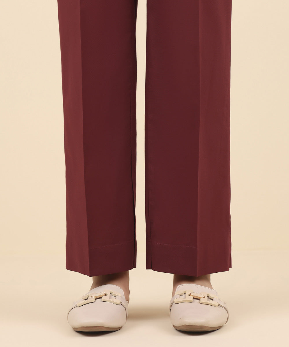 Women's Pret Cambric Red Solid Culottes