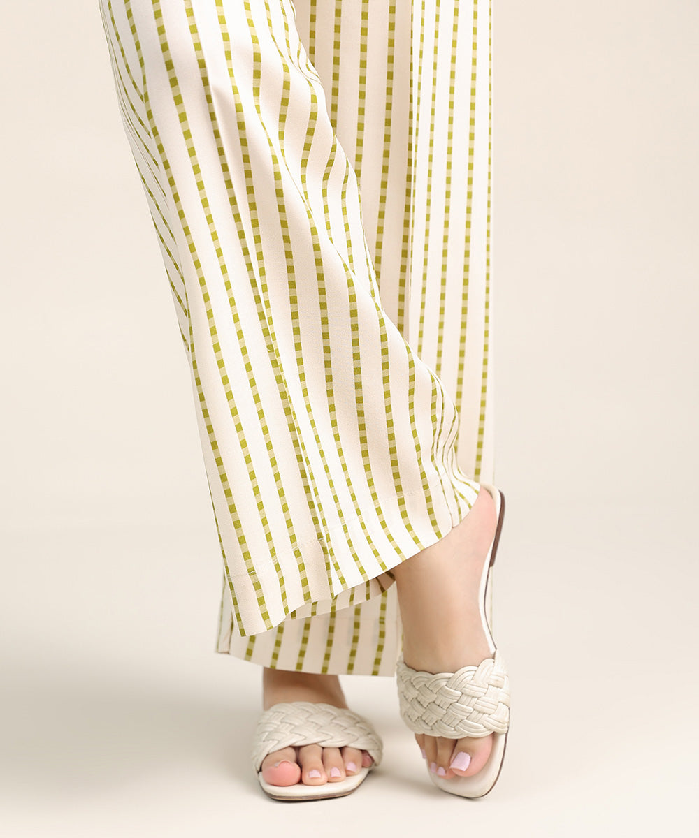 Women's Pret Cambric Off White Printed Culottes