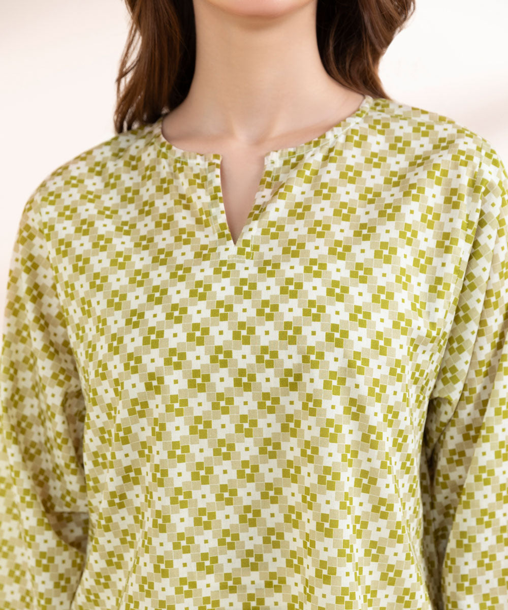 Women's Pret Lawn Green Printed Straight Shirt