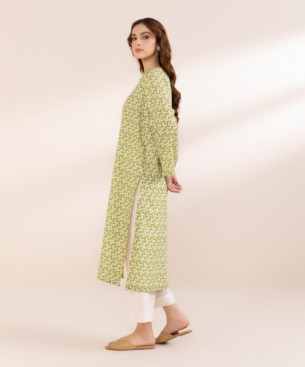 Women's Pret Lawn Green Printed Straight Shirt