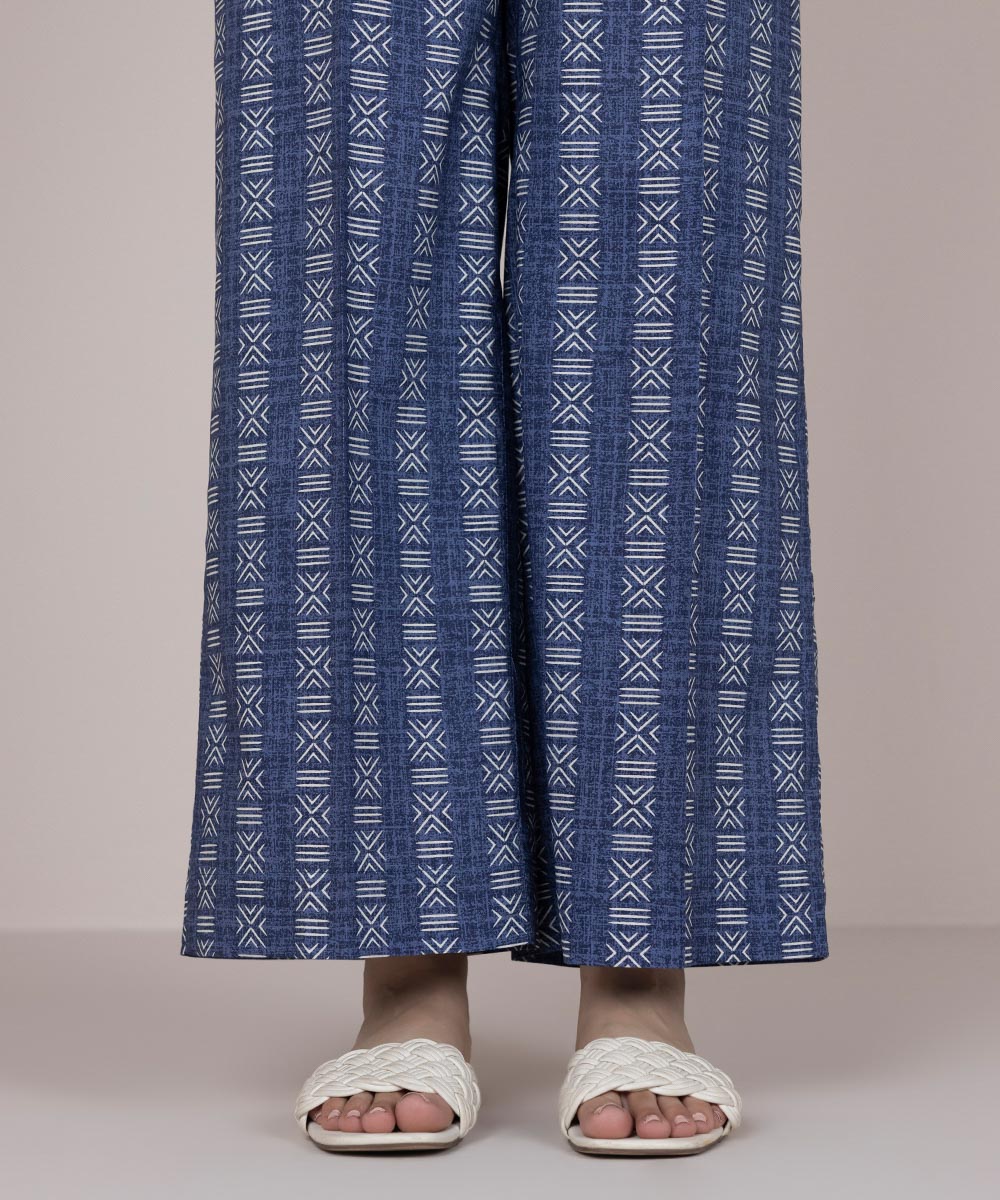 Women's Pret Cotton Purple Printed Culottes