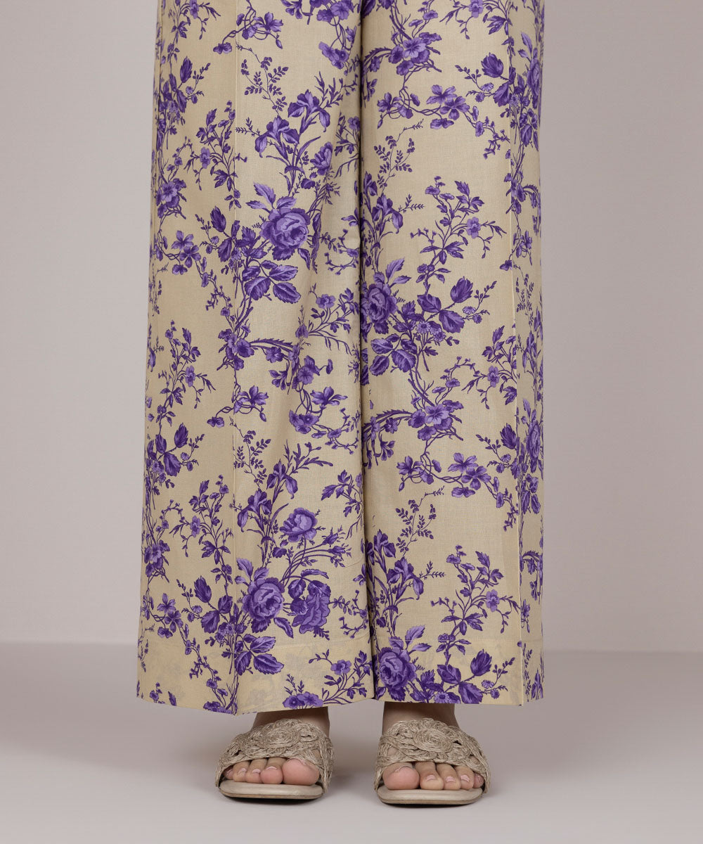 Women's Pret Cotton Brown Printed Culottes