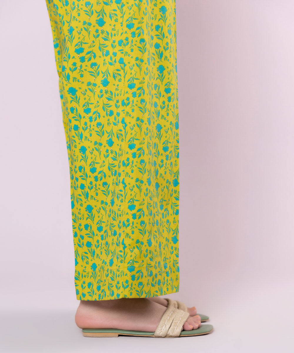 Women's Pret Cotton Viscose Printed Green Culottes