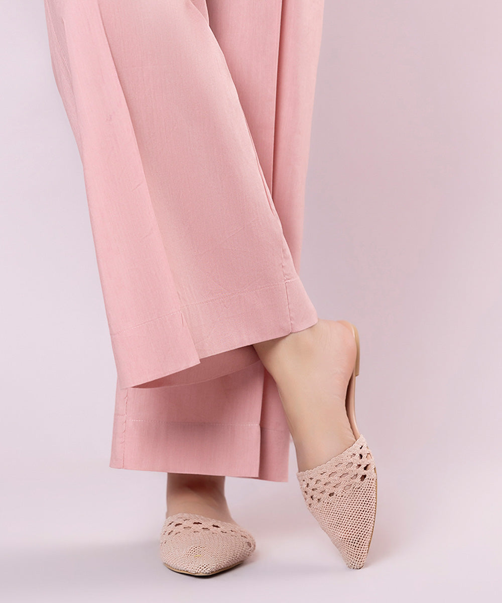 Women's Pret Cotton Viscose Dyed Pink Culottes