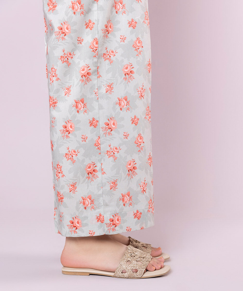 Women's Pret Cotton Viscose Printed Grey Culottes