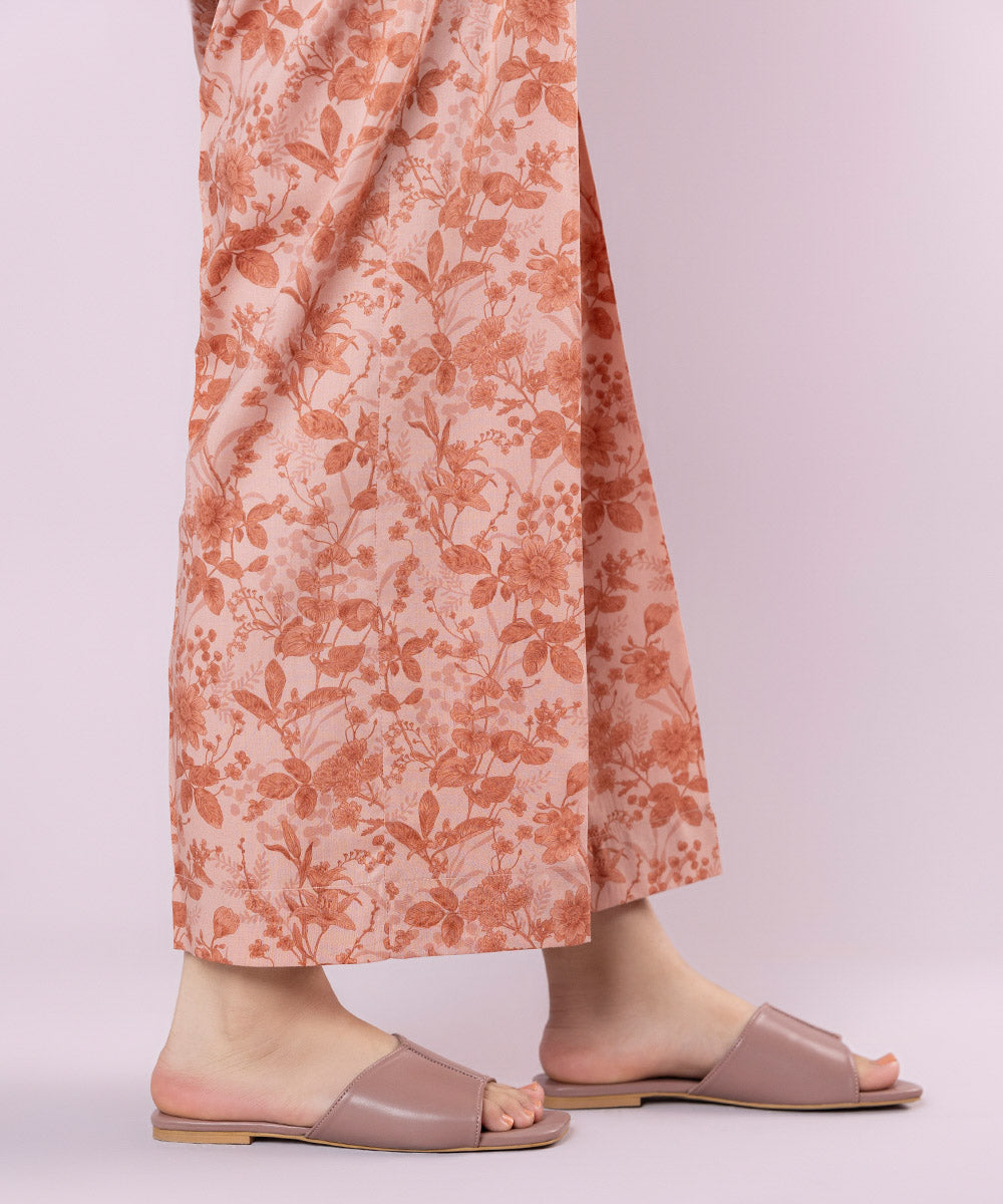 Women's Pret Cotton Viscose Printed Pink Culottes