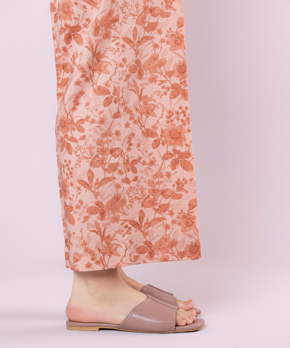 Women's Pret Cotton Viscose Printed Pink Culottes