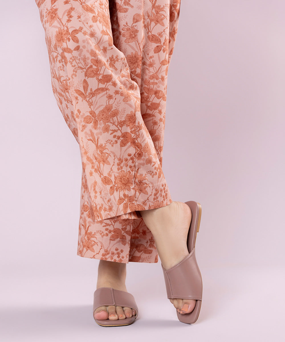 Women's Pret Cotton Viscose Printed Pink Culottes