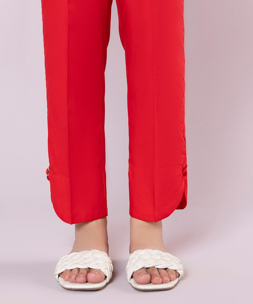 Women's Pret Lawn Dyed Red Cigarette Pants