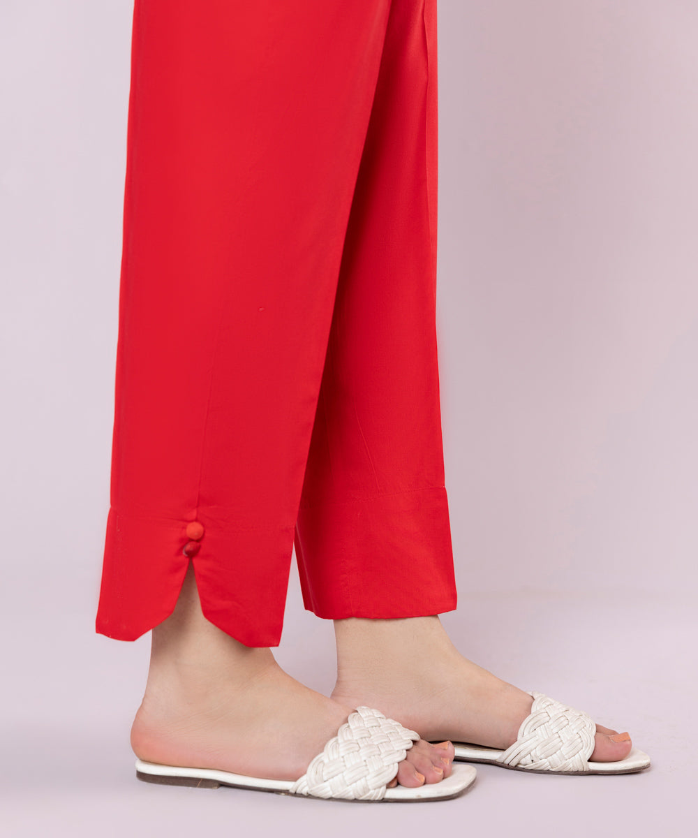 Women's Pret Lawn Dyed Red Cigarette Pants