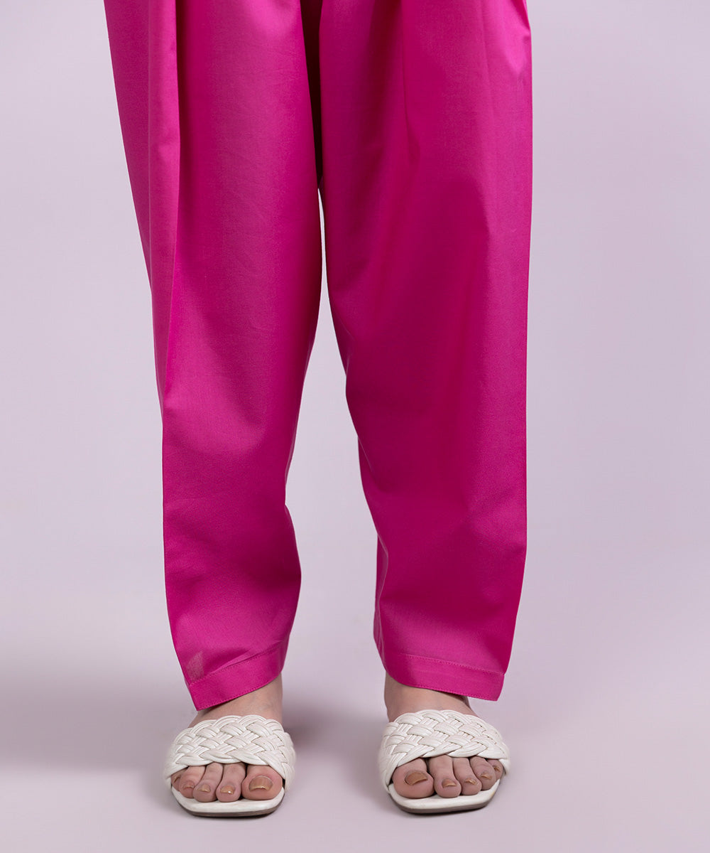 Women's Pret Cambric Dyed Pink Shalwar