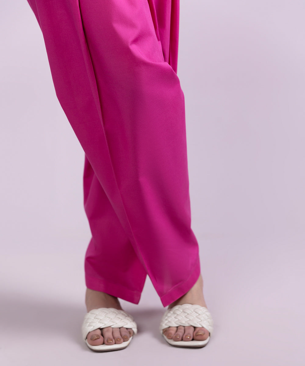 Women's Pret Cambric Dyed Pink Shalwar