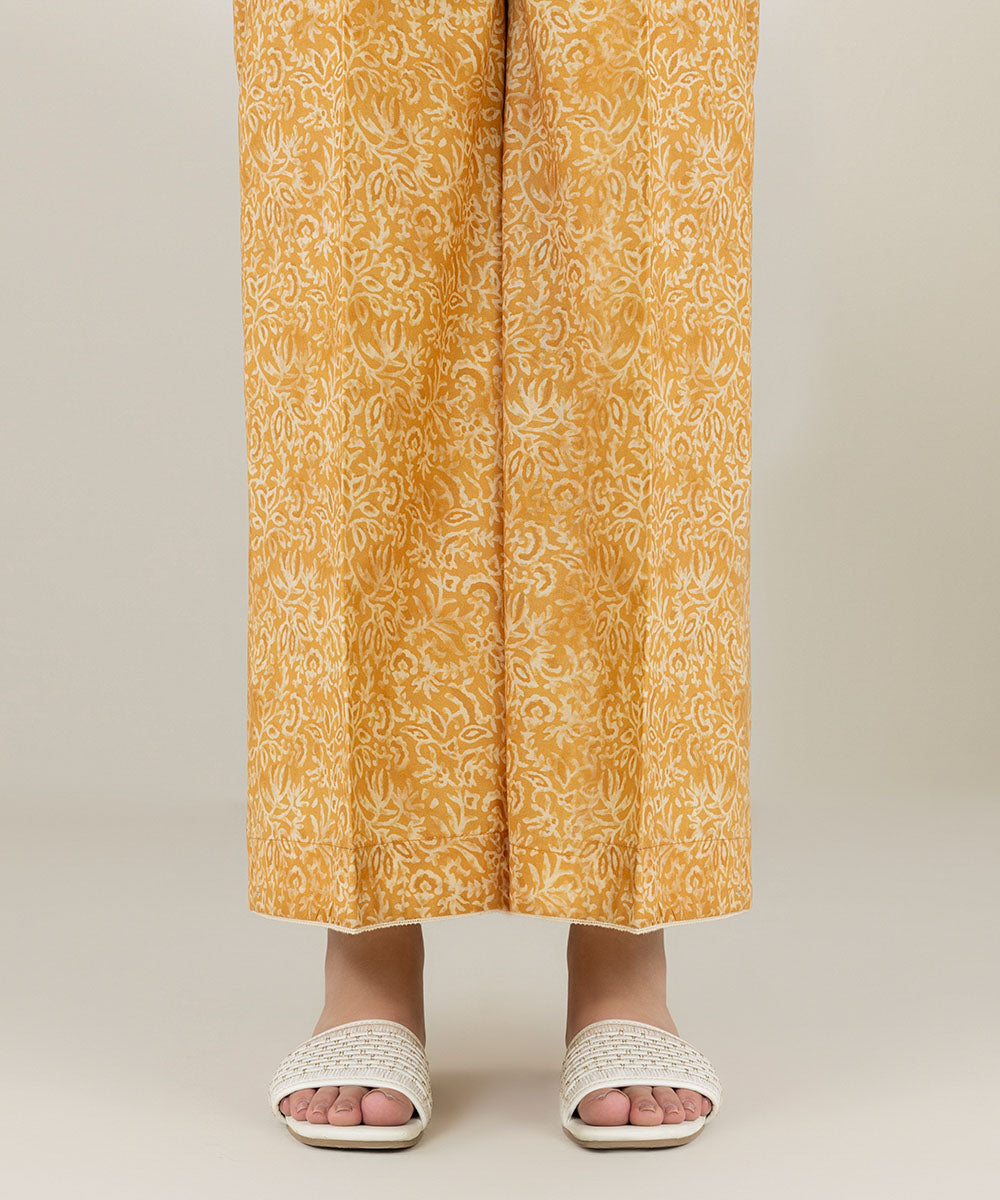 Women's Pret Cambric Yellow Printed Culottes