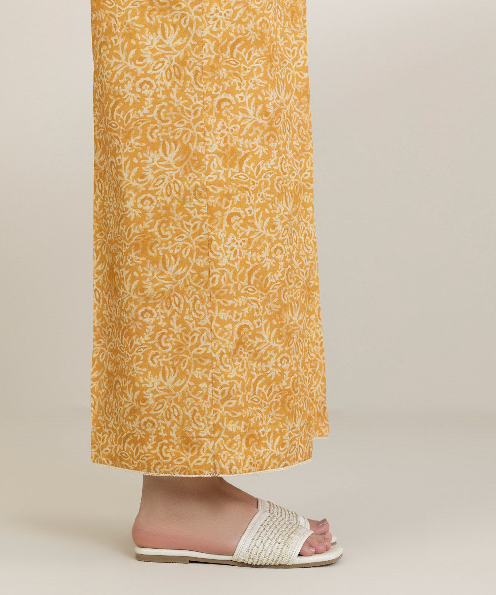 Women's Pret Cambric Yellow Printed Culottes
