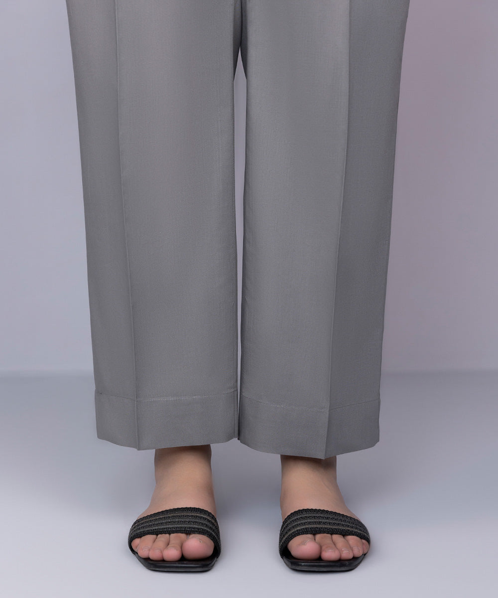Women's Pret Cambric Grey Straight Pants