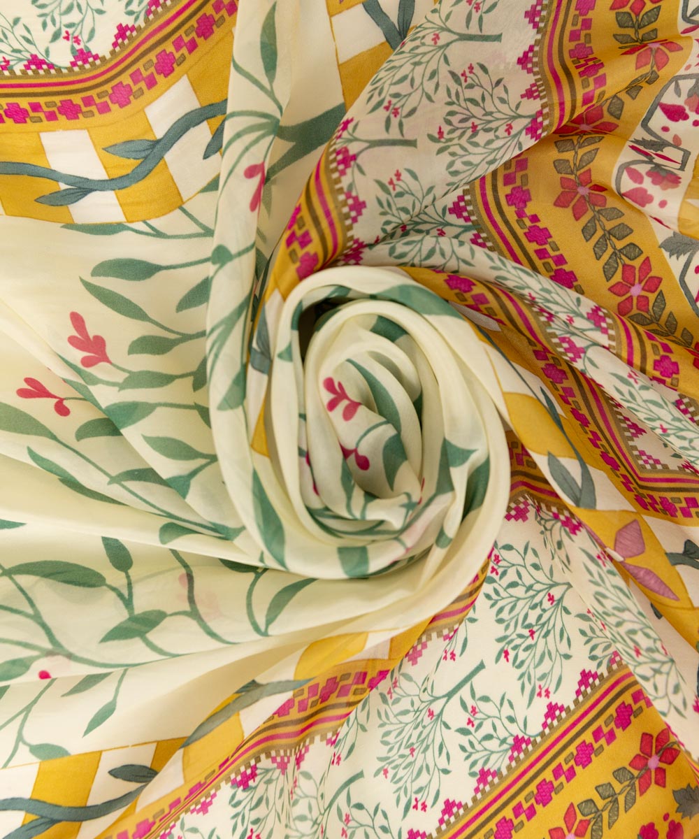 Women's Bemberg Tissue Multicolored Printed Dupatta