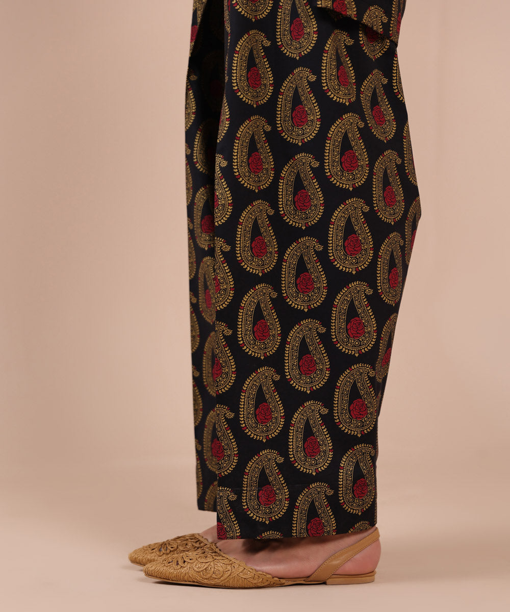 Women's Pret Cambric Black Printed Shalwar