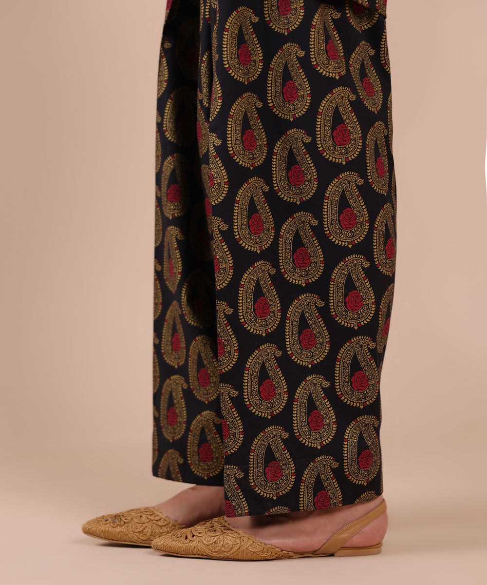 Women's Pret Cambric Black Printed Shalwar