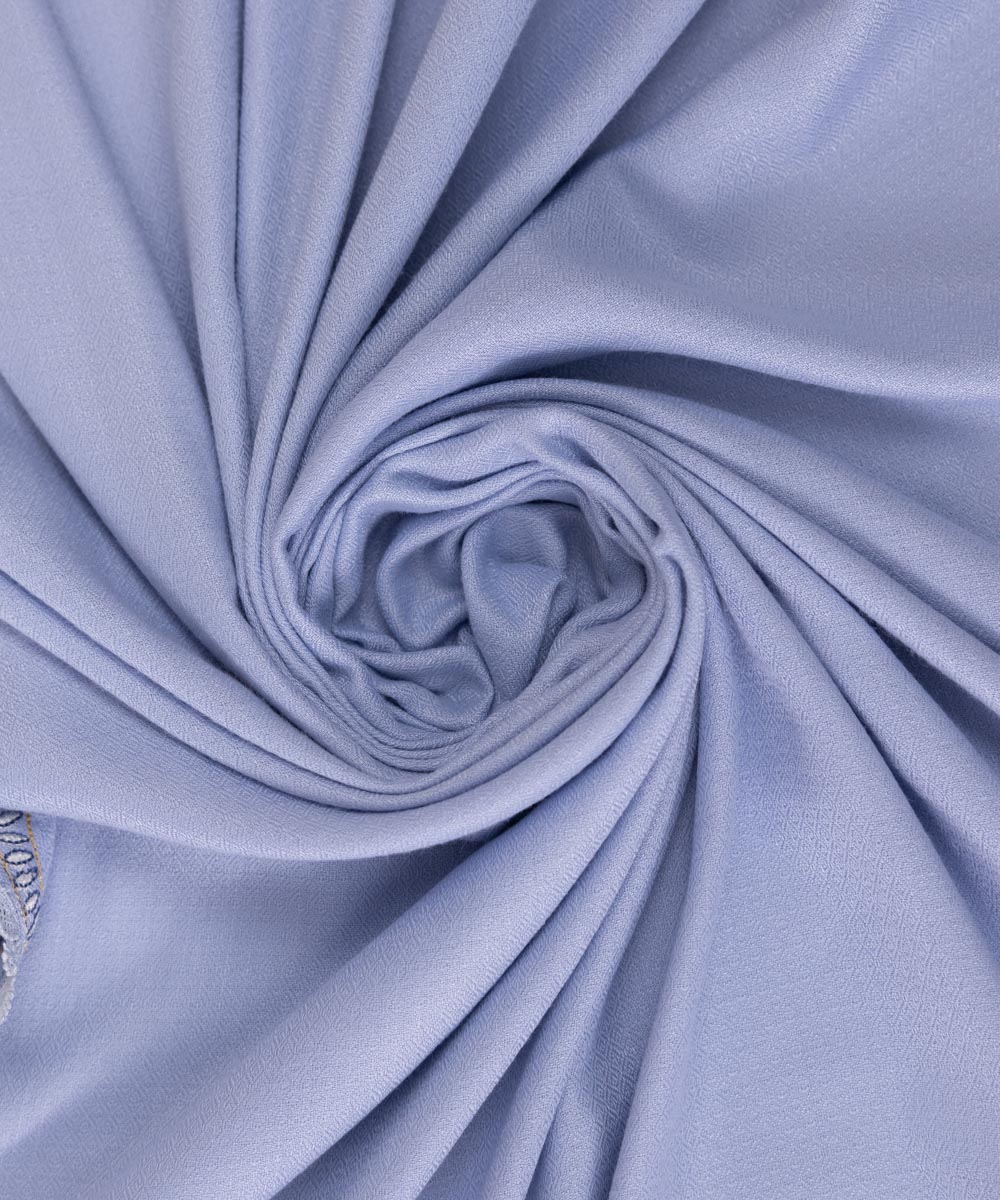 Blended Embroidered Pastel Blue Shawl