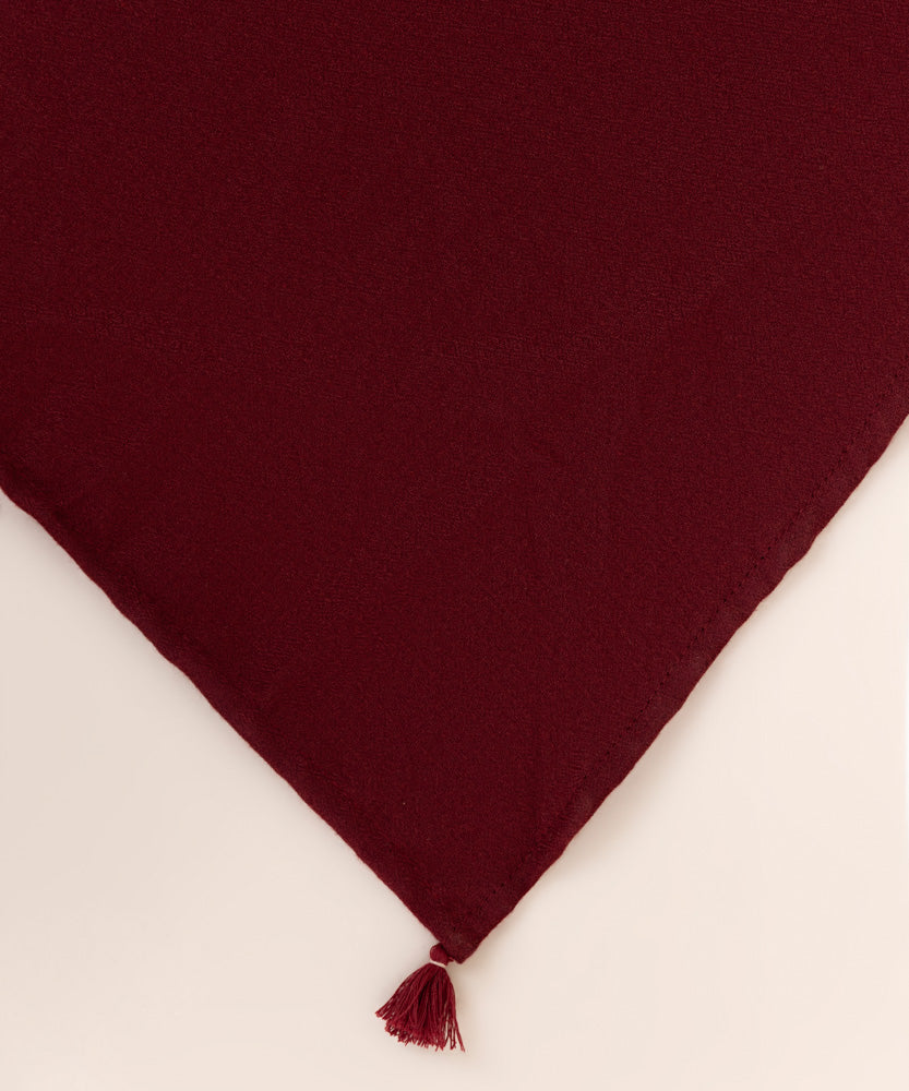 Women's Pret Solid Burgandy Blended Shawl