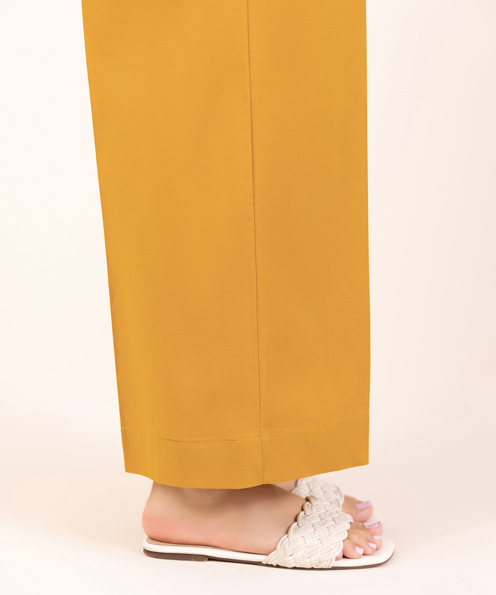 Women's Pret Cambric Yellow Solid Culottes