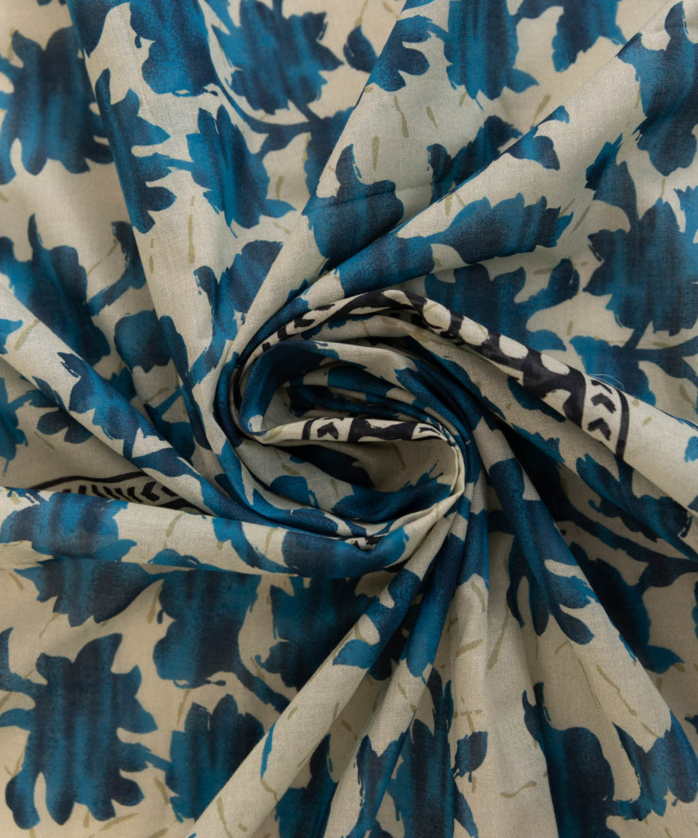 Fine Voile Blue Printed Dupatta