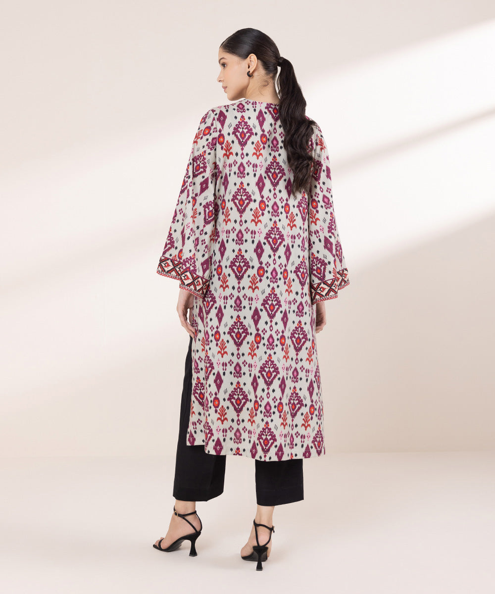 Women's Pret Cotton Viscose Printed Fawn A-Line Shirt