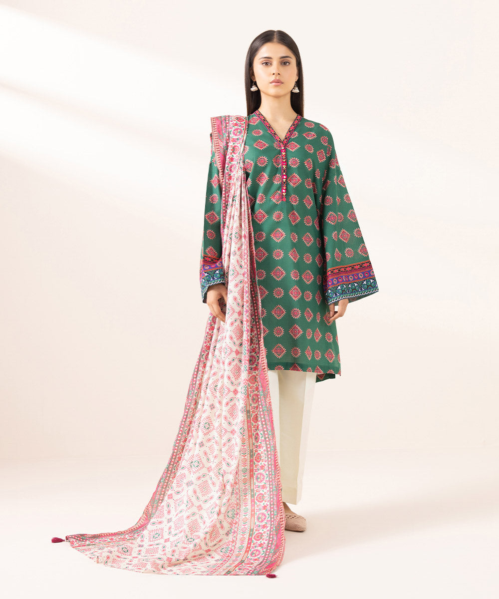 Women's Textured Voile Multi Printed Dupatta