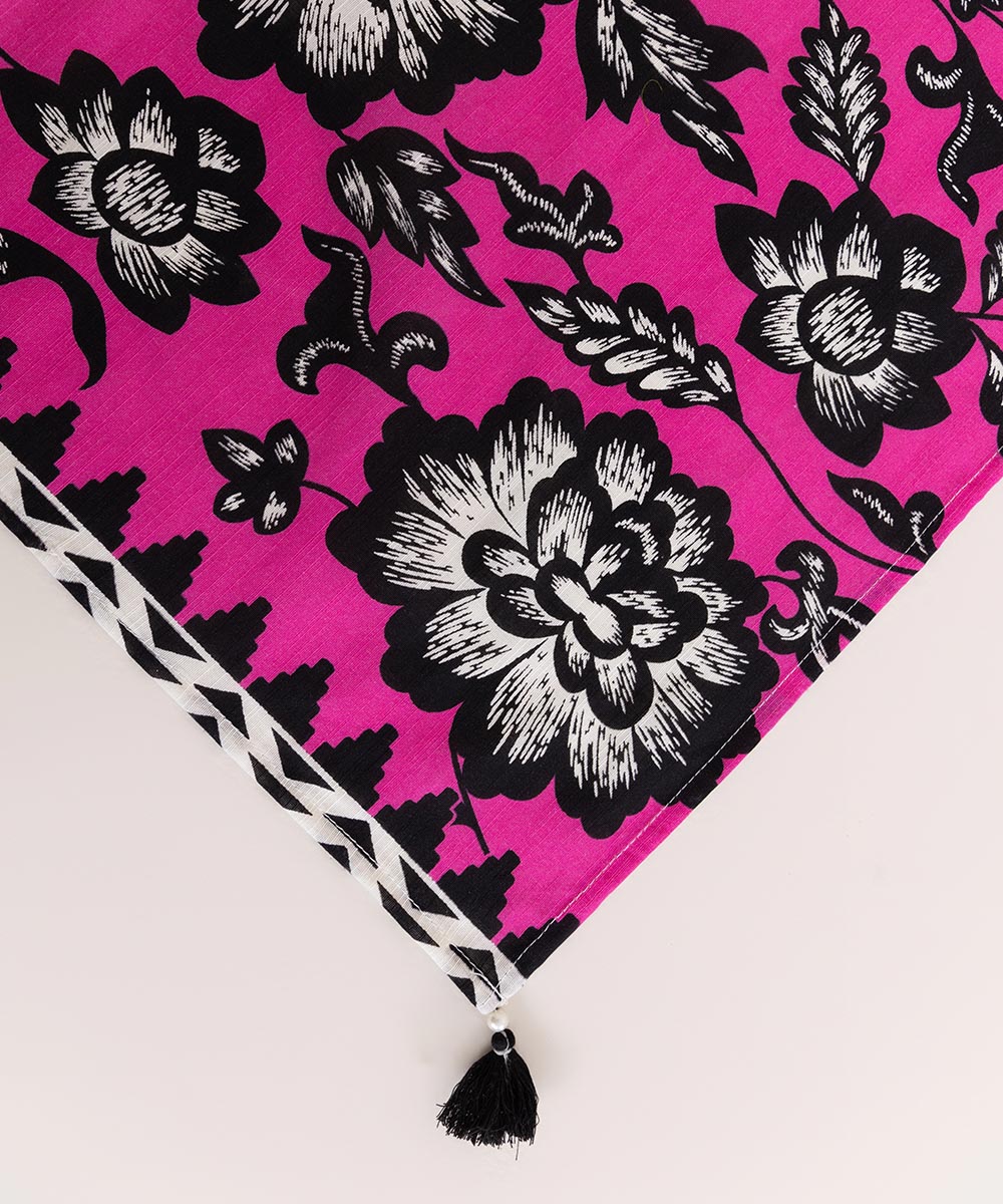 Khaddar Pink Printed Dupatta