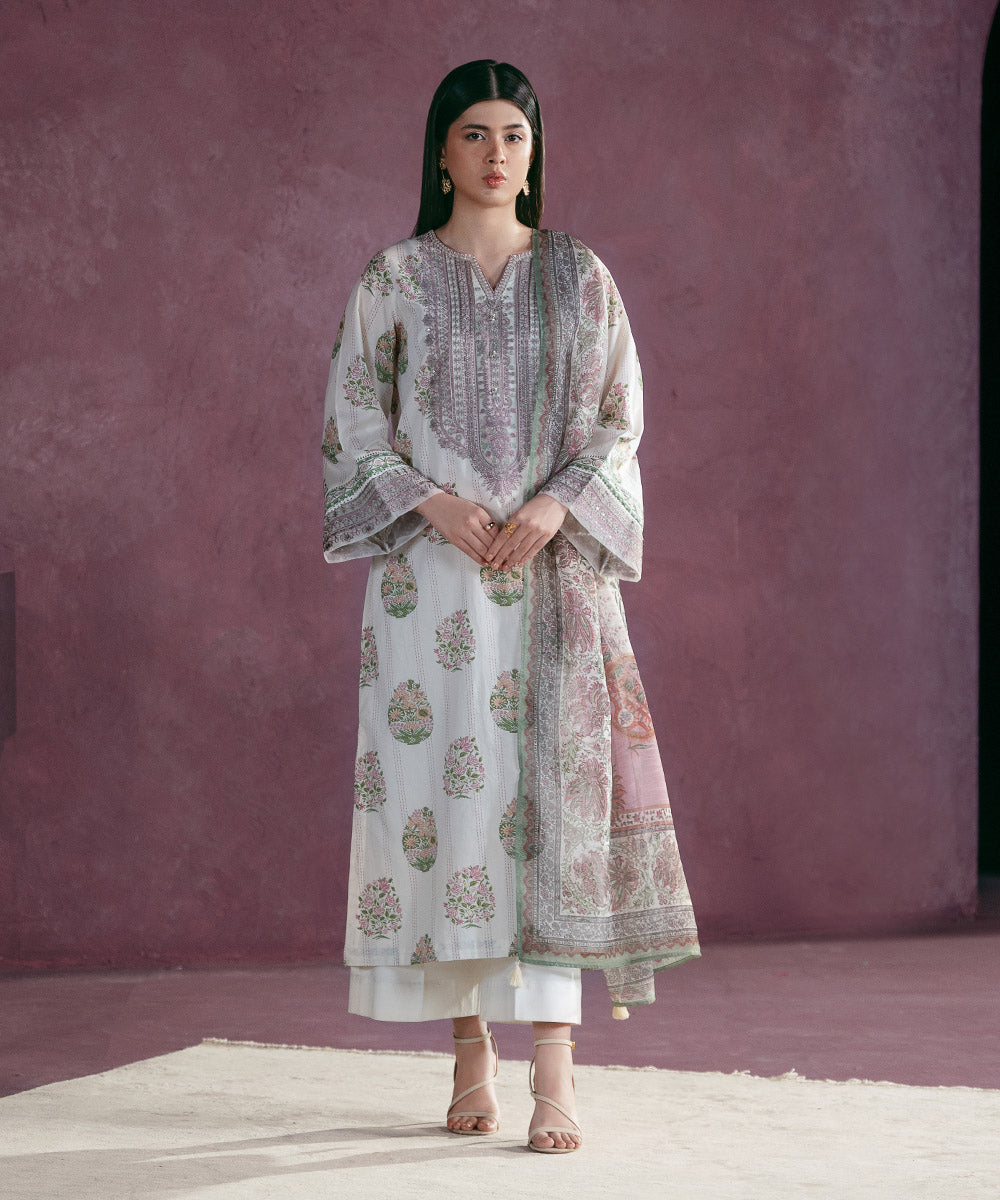 Blended Raw Net Multi Printed Dupatta