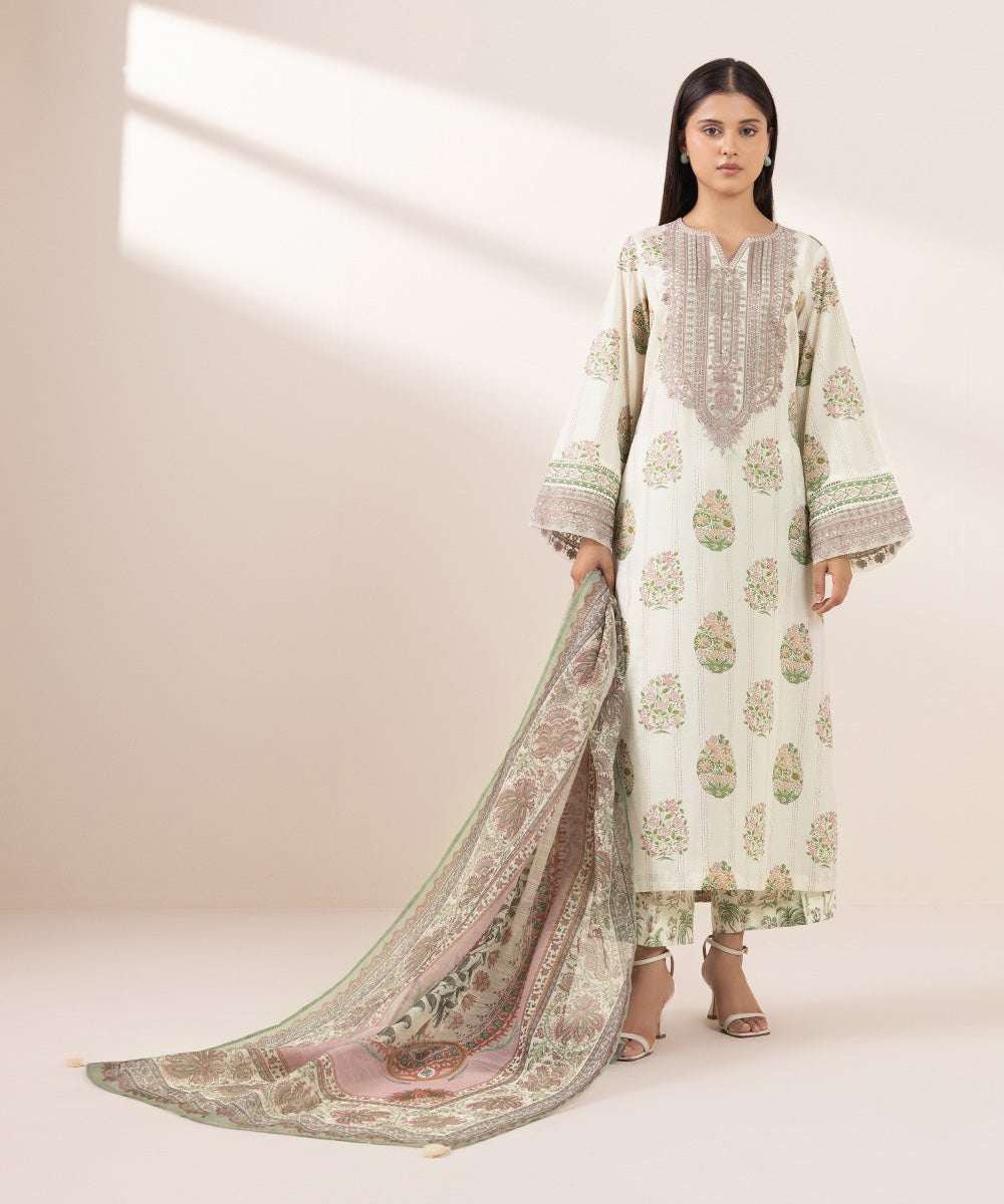 Blended Raw Net Multi Printed Dupatta